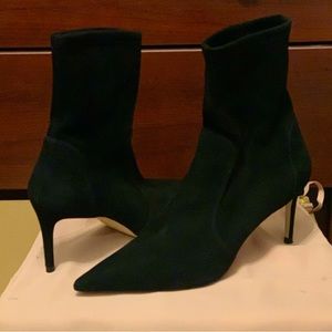Stuart Weitzman stretch suede bootie, excellent condition, 3 inch heel.